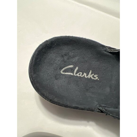 Clarks Womens Black Leather Slip-On Mules 8 - Picture 6 of 11